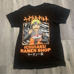 Naruto Ichiraku Ramen Shop Black Graphic T-Shirt Small